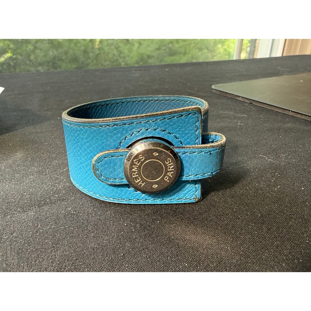 Hermes Leather Bracelet - Blue
